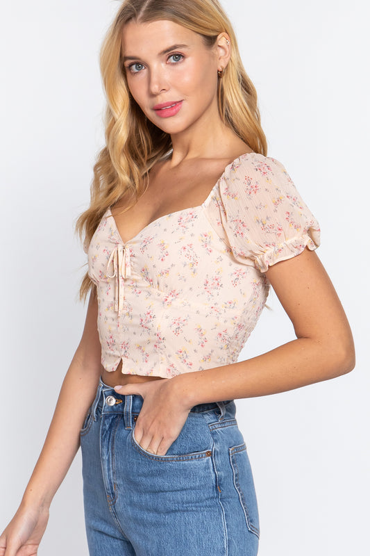 Lacey Short Sleeve Floral Print