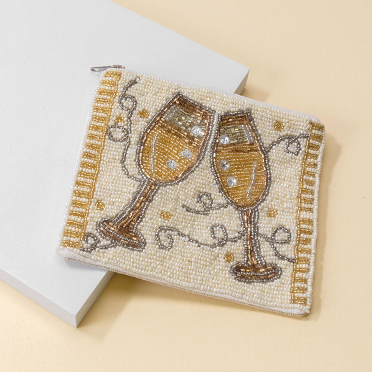 Bead Champagne Glasses Pouch
