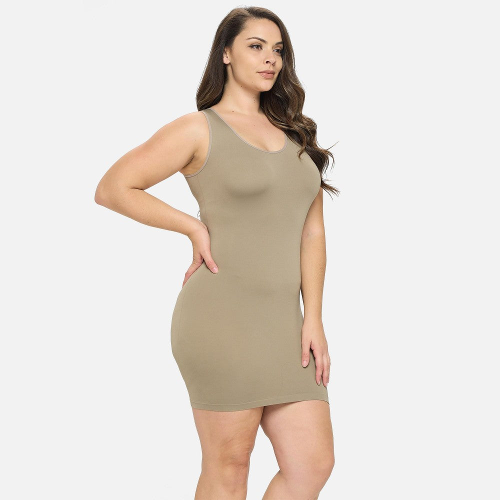 Women's Seamless Tank Slip Dress?(Plus Size) 