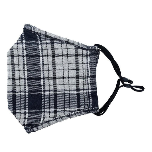 Plaid Print Face Mask with Filter Pocket