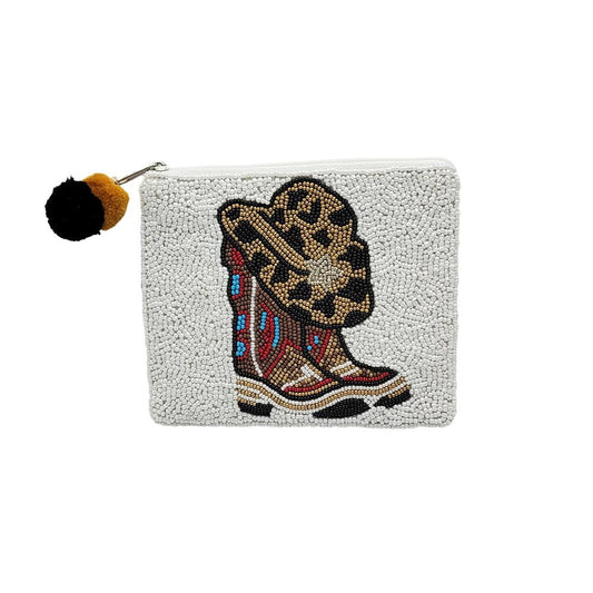 Cowboy Hat & Boots Beaded Pouch